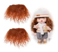 CHGCRAFT 2Pz Trame di capelli di bambola per fare bambola Capelli e parrucche per bambole Accessori per bambole per la realizzazione di parrucche per bambole fai da te, Marrone Rossiccio