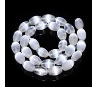 CHGCRAFT 32Pz Perline di selenite naturale Perline di pietra di gesso selenite Riso a forma di perline sciolte per braccialetto collana orecchini rendendo gioielli fatti a mano fai da te 1 filo