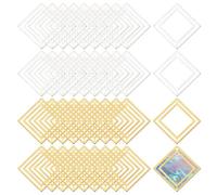 CHGCRAFT 40 Pz 2 Colori Ciondolo con castone aperto Ciondoli in ottone Ciondolo con castone cavo con castone aperto per la creazione di gioielli in resina Kit fai da te per orecchini