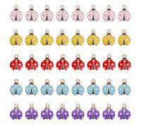 CHGCRAFT 40Pz 5 colori Smalto Lucky Ladybug Charms scarabei animali Charm Bulk per gioielli Making Charms Orecchini Collana DIY Crafts, Ladybug Charm, 0.7x0.6x0.1 pollici