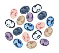 CHGCRAFT 48 pezzi 6 stili Vintage Lady Head Resin Cameo Flatback Cabochons per fai da te Ciondolo Craft Ovale Colore misto