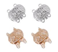 CHGCRAFT 4Pz 2 Colori 2-Fili Gioielli Chiusura Scatola Chiusura Rettangolo Multi-Fili Chiusure Gioielli per Fai Da Te Collana Bracciale Fare