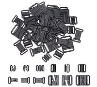 CHGCRAFT 56 Set 4Stile Costume da Bagno Ganci per Reggiseno di Ricambio Ganci per Reggiseno per Costume da Bagno in Plastica Regolatore per Scorrevole Abbigliamento Accessori 17-32 mm, Nero