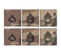 CHGCRAFT 6Pz 3 Stili Ricamato Grado Insignia Sergente Maggiore Patch Army Rank Patch poliestere Epaulette Camouflage per giochi di ruolo di avventura all'aperto, a goccia, 2×2×0,2 pollici