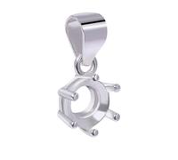 CHGCRAFT 925 argento puro, vassoio convexo con gioielli incastonati trovati pietra preziosa di sostegno per il pendio collana di gioielli fabbricati 8x6mm