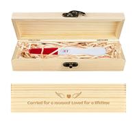 CHGCRAFT Ala e cuore Scatola portaoggetti per la perdita del bambino Scatola di legno per il regalo di cordoglio del bambino perso con nastro di rafia e annuncio di blocco, 8x2x1,2 pollici