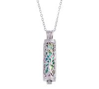CHGCRAFT Collana con urna per ceneri Albero della vita Urna 304 Collane in acciaio inossidabile per ceneri Catene in acciaio inossidabile Gioielli commemorativi Colori dell'arcobaleno