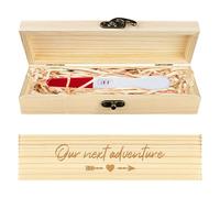 CHGCRAFT Cuore d'amore Test di gravidanza Keepsake Scatola di legno per annunci di gravidanza con nastro di rafia e serratura Regali di annuncio per papà marito, 8x2x1,2 pollici