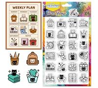 CHGCRAFT Icona del diario della vita del gatto Timbro trasparente timbri artigianali per fai da te Scrapbooking Photo Album Decorative Cards Making, Cat Shape, 6,3x4,3 pollici