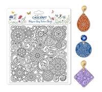 CHGCRAFT Mandala Fogli di texture in argilla polimerica Modello di rotolo Silicone Texture Timbro Modelli di modellazione Pad Fogli per strumenti per gioielli e orecchini, 5,5x5,5 pollici