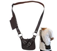 CHGCRAFT Medievale pugnale pirata custodia in pelle spada spalla PU pelle tracolla regolabile porta spada fodero Coconut marrone rinascimentale pugnale rana con lega trova