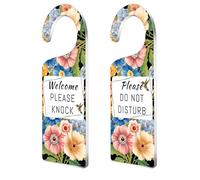 CHGCRAFT Per favore non disturbare la scheda di casa 2 affiancamento di fiori in acrilico insegnamenti per porte a sospensione scheda porta porta decorazione scheda casa ufficio alberghiera bagno