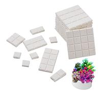 CHGCRAFT Piastrelle in ceramica per acquario, 12 pezzi, supporto per acquario, base di corallo, base quadrata, per diffusore di calore, per la maggior parte dei frammenti di corallo dell'acquario