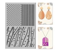CHGCRAFT Puntini linee verticali argilla texture Mat stampi argilla polimerica fai da te strumenti texture argilla per argilla ceramica orecchini gioielli facendo, forme miste, 3,9x2,6 pollici