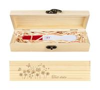 CHGCRAFT Scatola portaoggetti per test Dente di leone farfalla in legno annuncio gravidanza regali Box con nastro di rafia e regali di annuncio di blocco per papà marito, 8x2x1,2 pollici