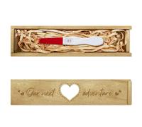 CHGCRAFT Scatola portaoggetti per test di gravidanza Amore Scatola di legno per annunci di gravidanza con nastro di rafia Regali di annuncio push pull per papà marito, 8x2x1,2 pollici