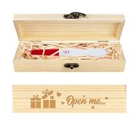 CHGCRAFT Test di gravidanza Keepsake Box Regalo cuore d'amore Scatola di legno per annunci di gravidanza con nastro di rafia e blocco annunci regali per papà marito, 8x2x1,2 pollici