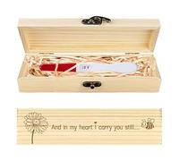 CHGCRAFT Test di gravidanza Keepsake Daisy and Bee Scatola di legno per annunci di gravidanza con nastro di rafia e serratura per regali di annuncio per papà marito, 8x2x1,2 pollici