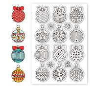 CHGCRAFT Timbri Trasparenti Natalizi Palline di Natale Timbri In Silicone Timbri Trasparenti Sigilli per Cartoline Fai Da Te Scrapbooking Journaling Diario Fotografico Album Decorazione