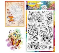 CHGCRAFT Timbri trasparenti per farfalle Timbri in silicone a forma di vite Sigilli trasparenti in silicone per timbri per scrapbooking fai da te Creazione di carte Decorazione Postard