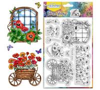 CHGCRAFT, timbro trasparente fiori in silicone trasparente timbro carta stampato fiori in silicone timbro carta trasparente timbro timbro timbro timbro fabbricazione DIY album di ritaglio album