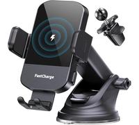 CHGeek Caricabatterie da auto wireless, 15 W, ricarica rapida, blocco automatico, supporto per telefono adatto per iPhone 16 15 14 13 12 Pro Max 11 XR XS, Samsung Galaxy S24 Ultra S23 S22 S21, S20