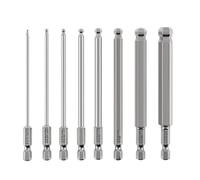 ChgImposs 8Pcs Ball End Hex Cacciavite Bit Set Metrico Allen Hex Bit 100mm Lungo Non magnetico Testa A Sfera Bit Driver
