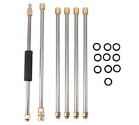 CHHELIHL for 90 Inch Extension Wand, for Pressure Washer Lance, for 1/4 Inch Quick Connect, for Roof Cleaning, for Power Washer, 6pcs Set, Lightweight Aluminum, Ergonomic Grip, Hea