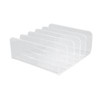 CHHELIHL Organizzatore di file da tavolo, per ufficio Classificatore di documenti in acrilico trasparente a 5 scomparti, supporto per cartelle multifunzione