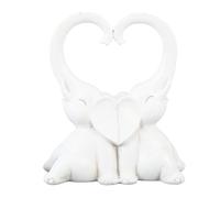 Chhelihl per la statua dell'amore per elefanti, per la scultura moderna in resina, decorazione di figurine d'amore di elefante, per arredamento per matrimoni a casa, colore bianco