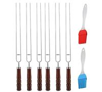 Chhelihl, per spiedini a forcella barbecue in acciaio inossidabile, 6pc a forma di U, con 2pcs da cottura in silicone.