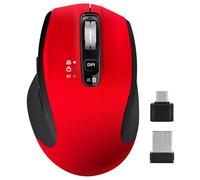 CHHI Mouse wireless Bluetooth, 3 modalità Bluetooth e mouse 2,4 G, mouse ottico portatile a 4 livelli DPI con ricevitore USB A USB C, per laptop, MacBook Pro Air, PC, computer (rosso)
