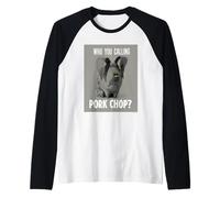 Chi Chiami Pork Chop Pets Humor Maglia con Maniche Raglan
