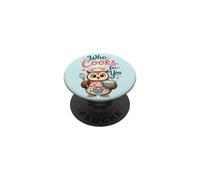 Chi cucina per voi, simpatico gufo uccello gioco di parole chef grafica PopSockets PopGrip Adesivo