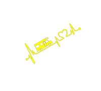 Chi dice che un furgone non può avere un battito cardiaco veloce e appassionato Adesivo for auto standard Adesivo for moto(Yellow,70X24.8CM)