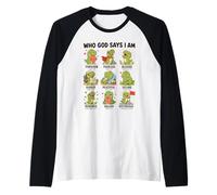Chi Dio Dice Che Io Sono T-Rex Fede Cristiana Versetto Maglia con Maniche Raglan