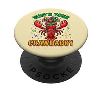 Chi è il tuo Crawdaddy Mardi Gras perline di gamberi PopSockets PopGrip Adesivo
