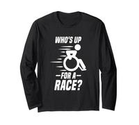Chi è Pronto per Una Gara? Funny Handicap Disabili Sedia a rotelle Maglia a Manica