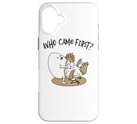 Chi è venuto primo pollo o uovo? polli amante divertente contadino Custodia per iPhone 16 Plus