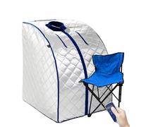 CHI-Enterprise - sauna a infrarossi portatile XL Deluxe con sgabello pieghevole, per 1 persona, cabina termica mobile a infrarossi, 1000 W, tenda per sauna a casa