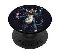 Chi fa festa più selvaggia di questo vestito da gatto PopSockets PopGrip Adesivo