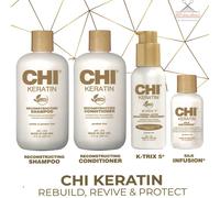 CHI Farouk Cheratina 4-tlg. Set Shampoo + Balsamo + Silk Infusion + K-Trix 5