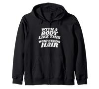 Chi ha Bisogno di Capelli Divertente Bodybuilder Fitness Design Felpa con Cappuccio