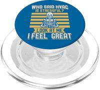 Chi ha detto che HVAC è stressante divertente scheletro tecnico HVAC PopSockets PopGrip per MagSafe
