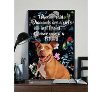 Chi ha detto che i diamanti sono i migliori amici delle ragazze non ha mai posseduto un cane pitbull. Poster vintage in metallo con scritta "Targa in latta", decorazioni per il soggiorno, regali per r