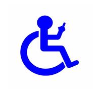 Chi ha detto che le persone disabili non possono guidare? Cosa stai guardando? Adesivi for auto, moto e vinile(Blue,50X50CM)