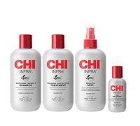 CHI Kit per parrucchieri a domicilio, Infra shampoo, trattamento, nebbia alla cheratina e infusione di seta, senza solfati, 340ml e 57ml