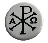 Chi Rho, bottone con simbolo cristiano, diametro 3,2 cm