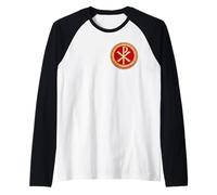 Chi Rho - Cristogramma Cristiano Alfa Omega Maglia con Maniche Raglan