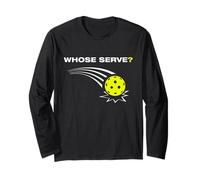 Chi Serve? Giocatore di Pickleball Divertente Maglia a Manica